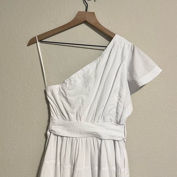 Madewell One-Shoulder Dress in Crisp White - Picture 13 of 15